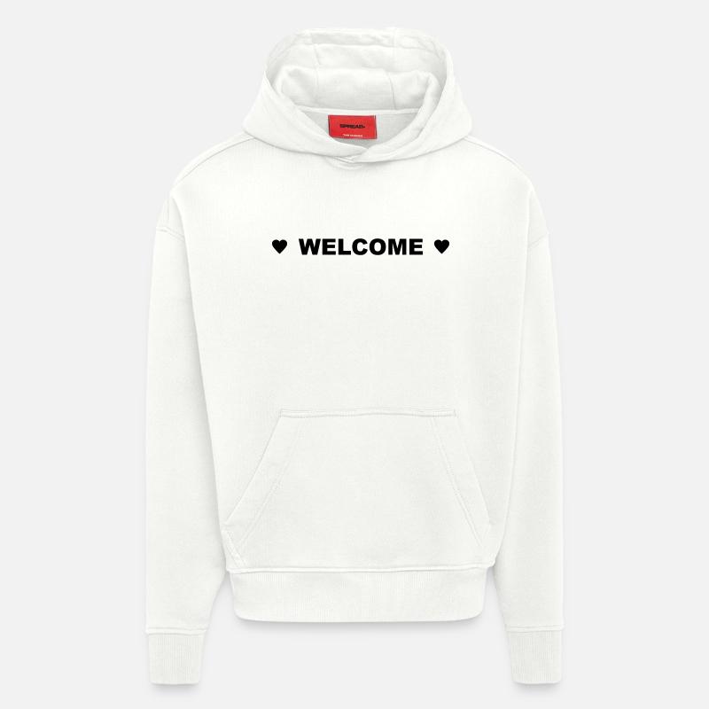 Welcome - Sweat à capuche bio épais oversize fabriqué en UE - OFF WHITE