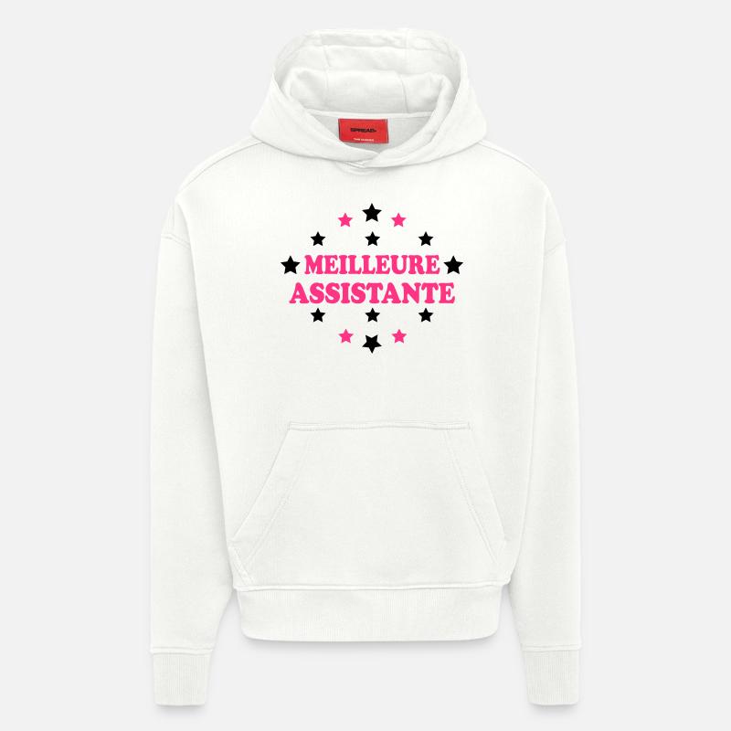 Meilleure assistante - Sweat à capuche bio épais oversize fabriqué en UE - OFF WHITE