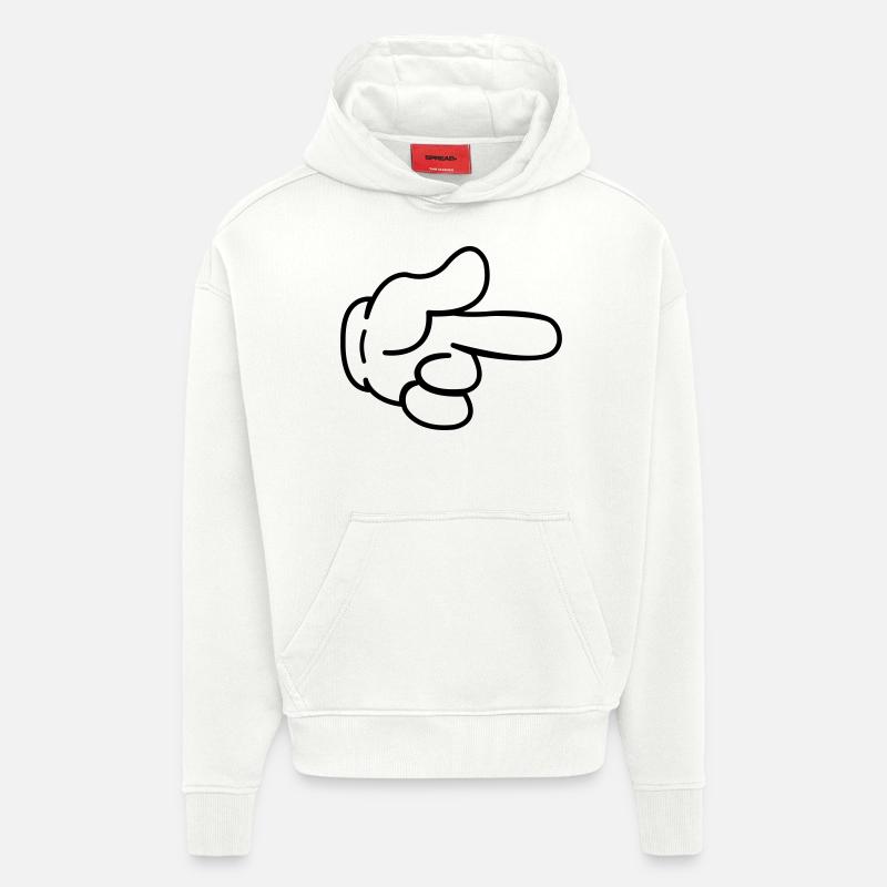 hand_comic_1 - Sweat à capuche bio épais oversize fabriqué en UE - OFF WHITE