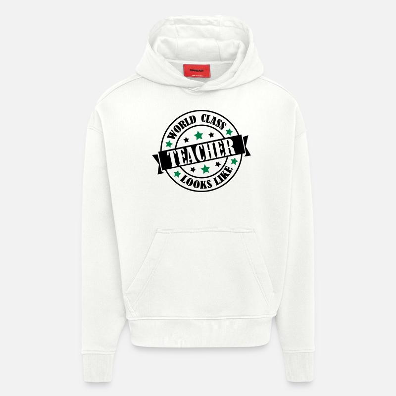 world_class_teacher_2 - Sweat à capuche bio épais oversize fabriqué en UE - OFF WHITE