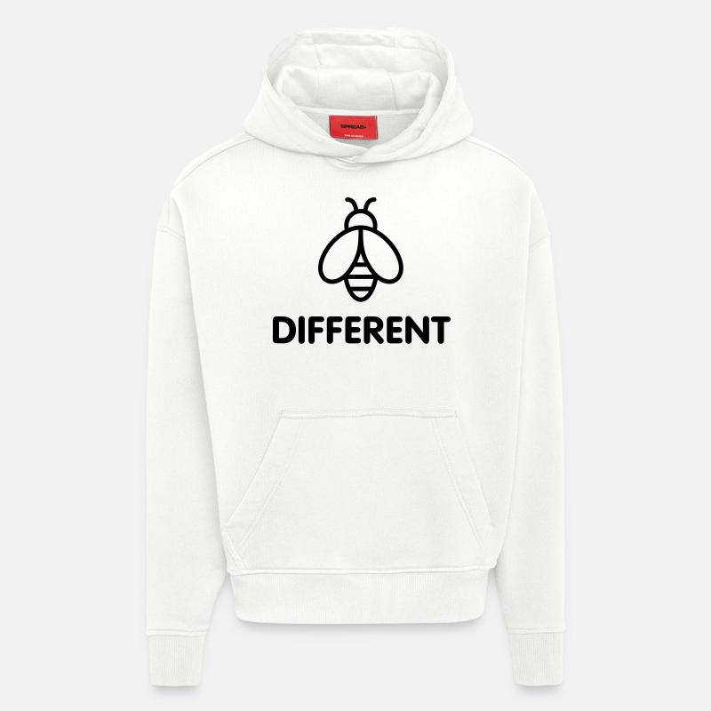 Bee Different - Sweat à capuche bio épais oversize fabriqué en UE - OFF WHITE