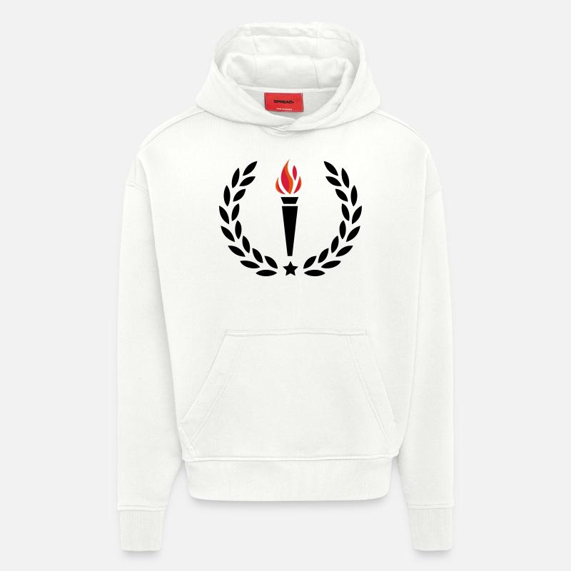 Torche de feu - Sweat à capuche bio épais oversize fabriqué en UE - OFF WHITE