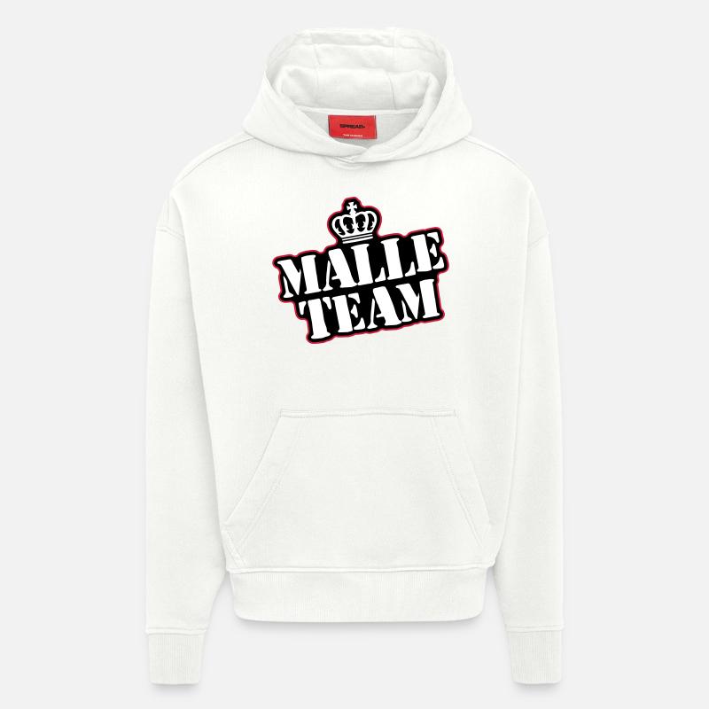 L’équipe Malle - Sweat à capuche bio épais oversize fabriqué en UE - OFF WHITE