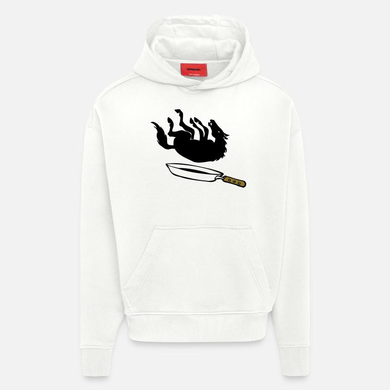 Cheval dans la casserole - Sweat à capuche bio épais oversize fabriqué en UE - OFF WHITE