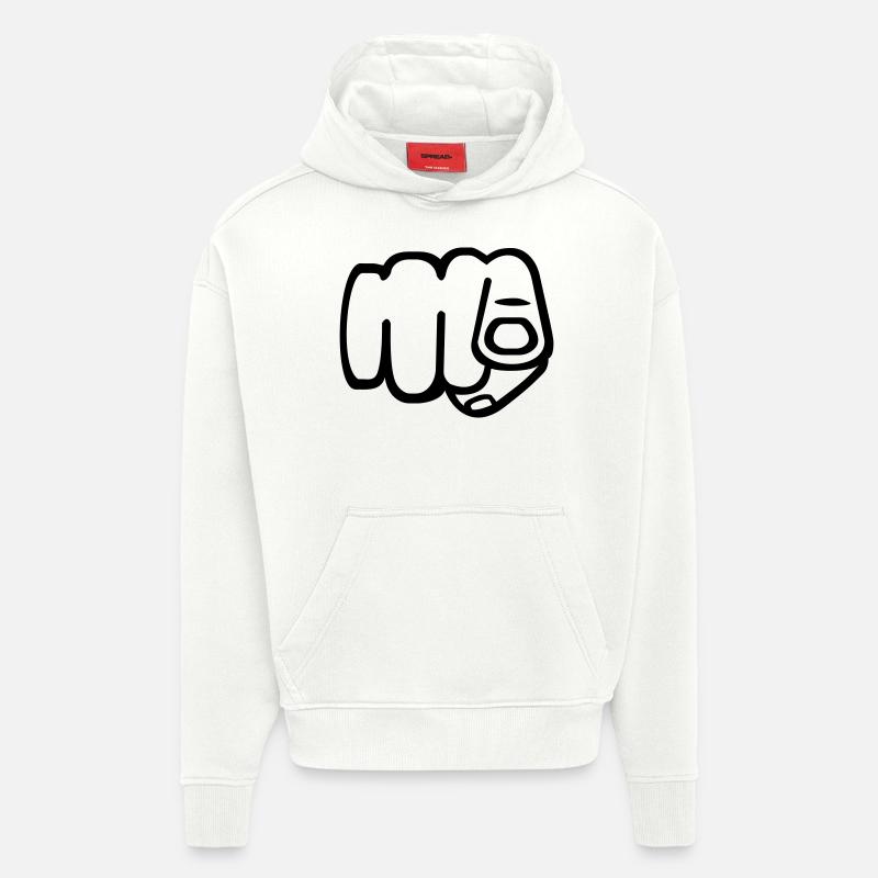 Toi - doigt - Sweat à capuche bio épais oversize fabriqué en UE - OFF WHITE