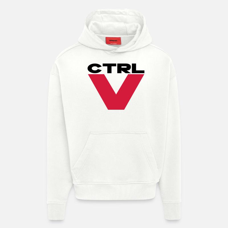 ctrl v - Sweat à capuche bio épais oversize fabriqué en UE - OFF WHITE