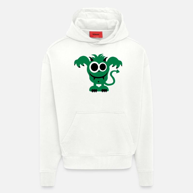 Monstre - Sweat à capuche bio épais oversize fabriqué en UE - OFF WHITE