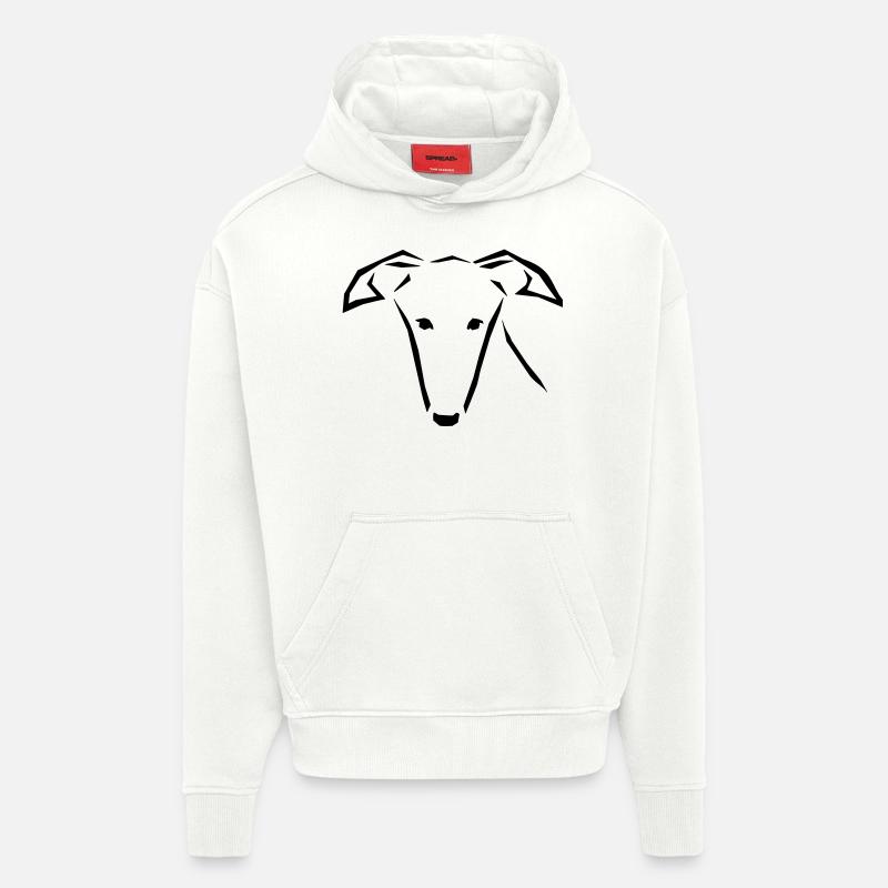 Tête de lévrier - Sweat à capuche bio épais oversize fabriqué en UE - OFF WHITE