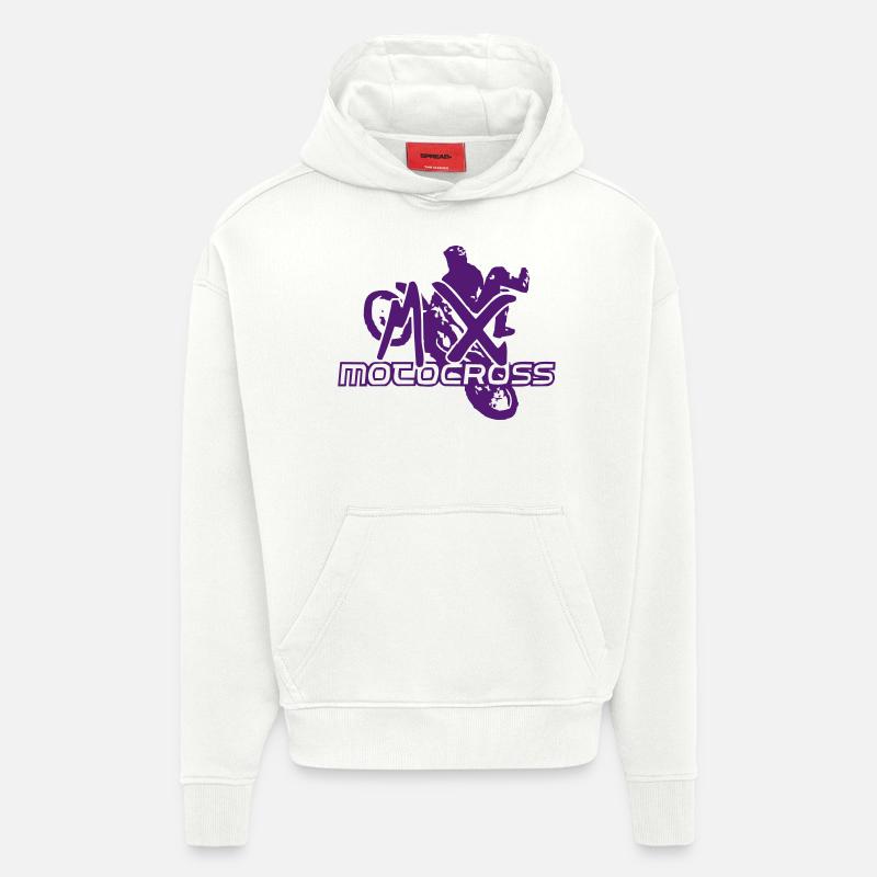 motocross freestyle - Sweat à capuche bio épais oversize fabriqué en UE - OFF WHITE