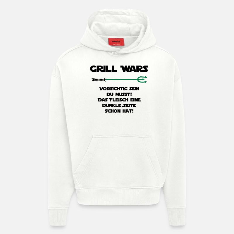 Grill Wars - Star Wars - Sweat à capuche bio épais oversize fabriqué en UE - OFF WHITE