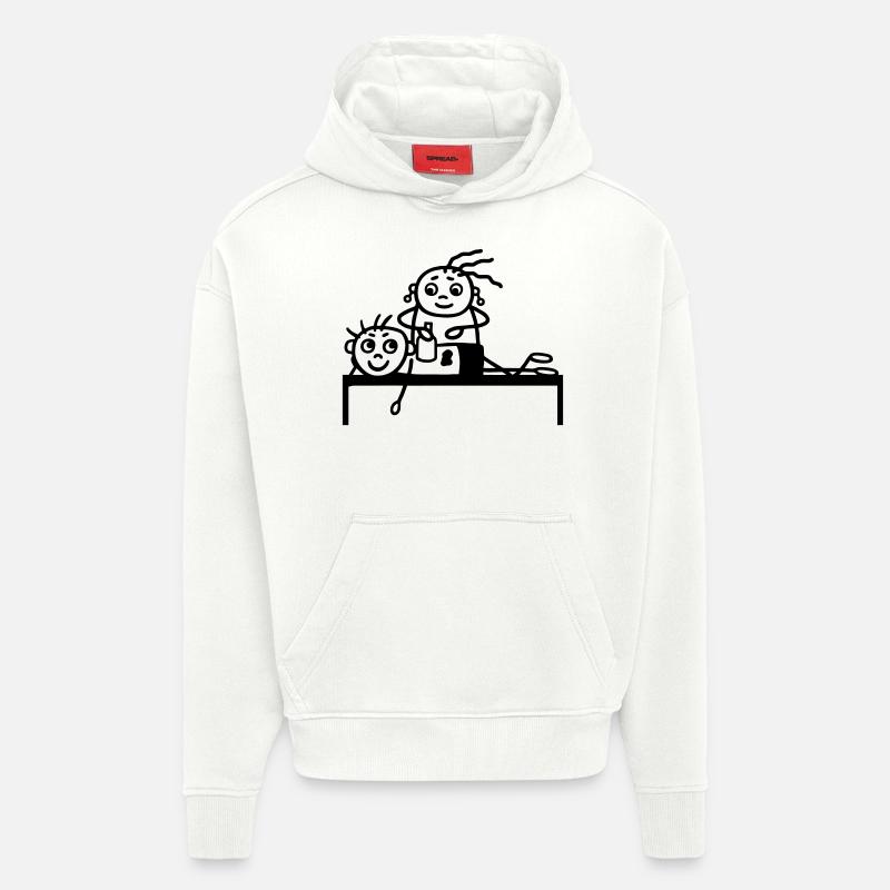 Massage - Sweat à capuche bio épais oversize fabriqué en UE - OFF WHITE