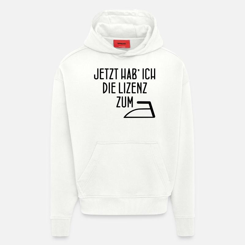 PERMIS DE FER - Sweat à capuche bio épais oversize fabriqué en UE - OFF WHITE