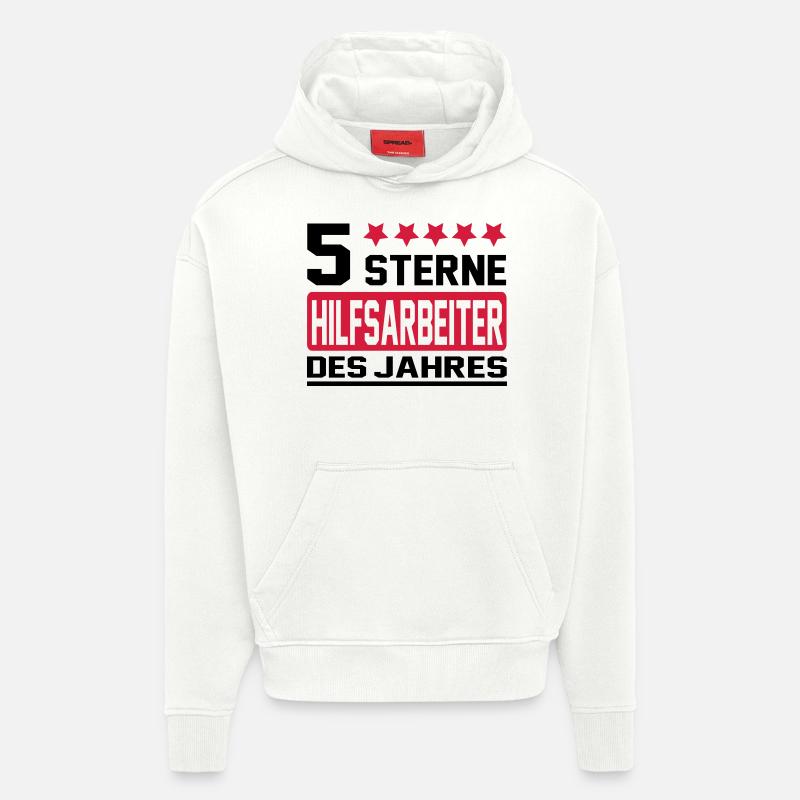 ouvrier - Sweat à capuche bio épais oversize fabriqué en UE - OFF WHITE