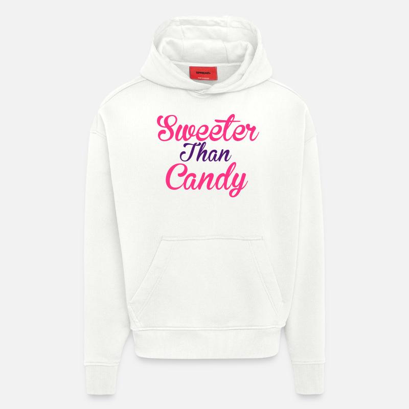 Sweeter Than Candy - Sweat à capuche bio épais oversize fabriqué en UE - OFF WHITE