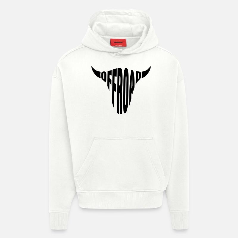 Offroad 4x4 Car T-Shirt - Sweat à capuche bio épais oversize fabriqué en UE - OFF WHITE