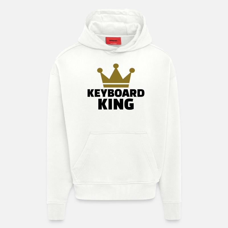 Keyboard King - Sweat à capuche bio épais oversize fabriqué en UE - OFF WHITE