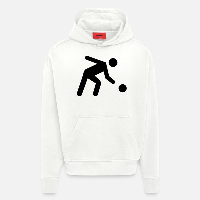 Jeu de quilles - Sweat à capuche bio épais oversize fabriqué en UE - OFF WHITE
