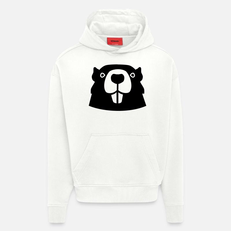 Castor - Sweat à capuche bio épais oversize fabriqué en UE - OFF WHITE