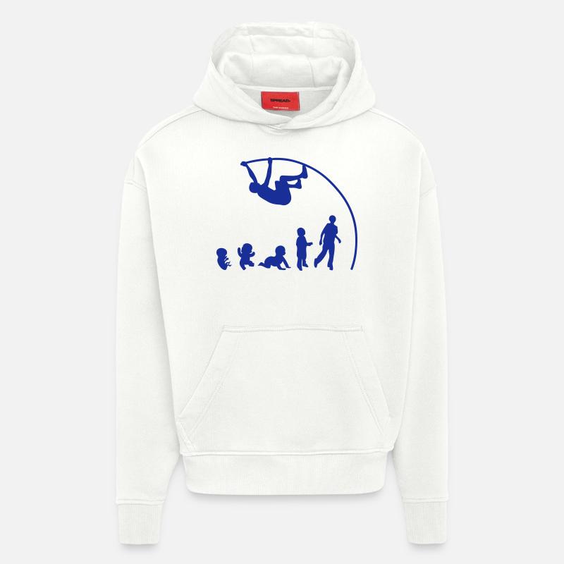 evolution saut perche - Sweat à capuche bio épais oversize fabriqué en UE - OFF WHITE