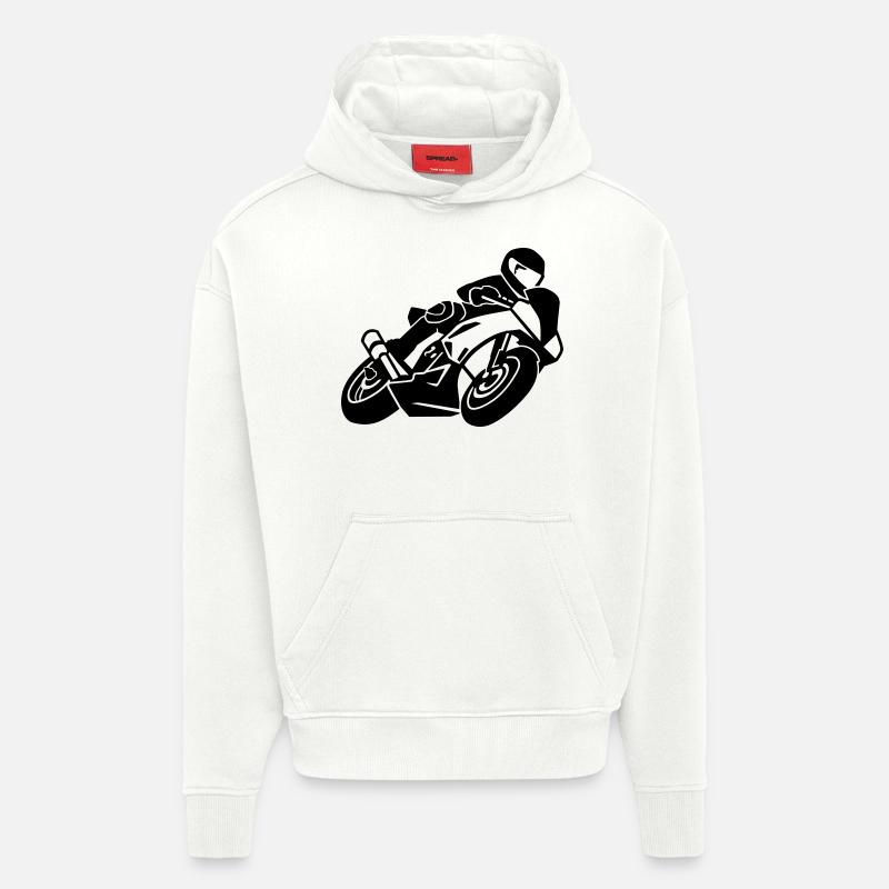 Motocycle - Sweat à capuche bio épais oversize fabriqué en UE - OFF WHITE