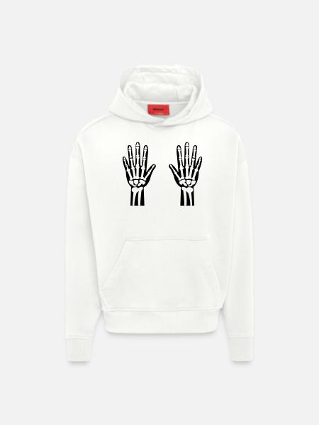 Skeleton Hands 01 - Hoodie- made by SPREAD  - OFF WHITE