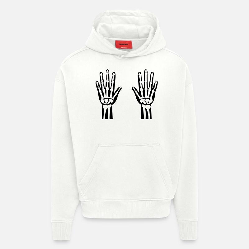 skelett hände 01 - Hoodie- made by SPREAD  - OFF WHITE