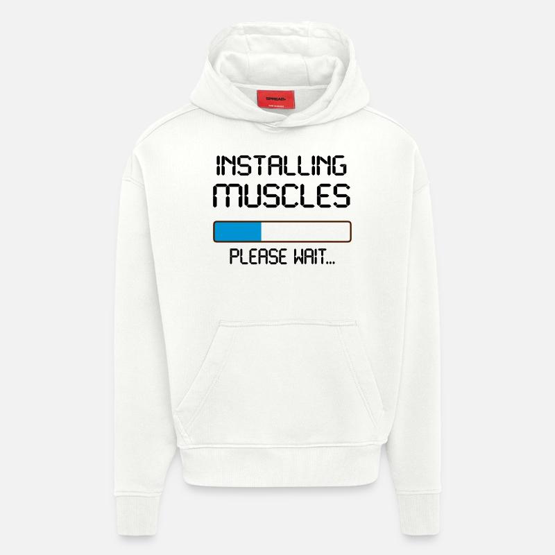 installing muscles - Sweat à capuche bio épais oversize fabriqué en UE - OFF WHITE