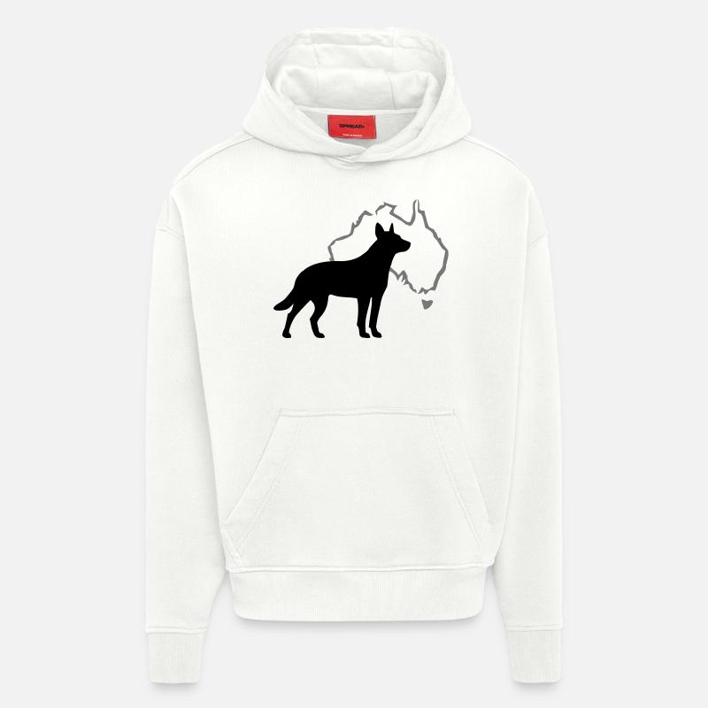 Australian Cattle Dog - Sweat à capuche bio épais oversize fabriqué en UE - OFF WHITE