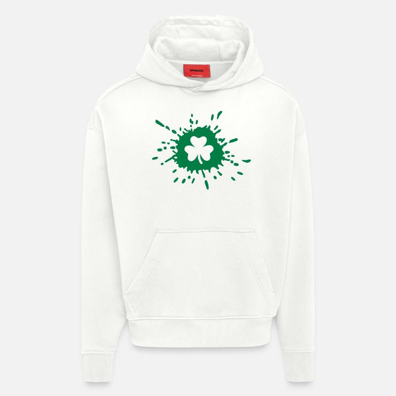 Shamrock - Sweat à capuche bio épais oversize fabriqué en UE - OFF WHITE
