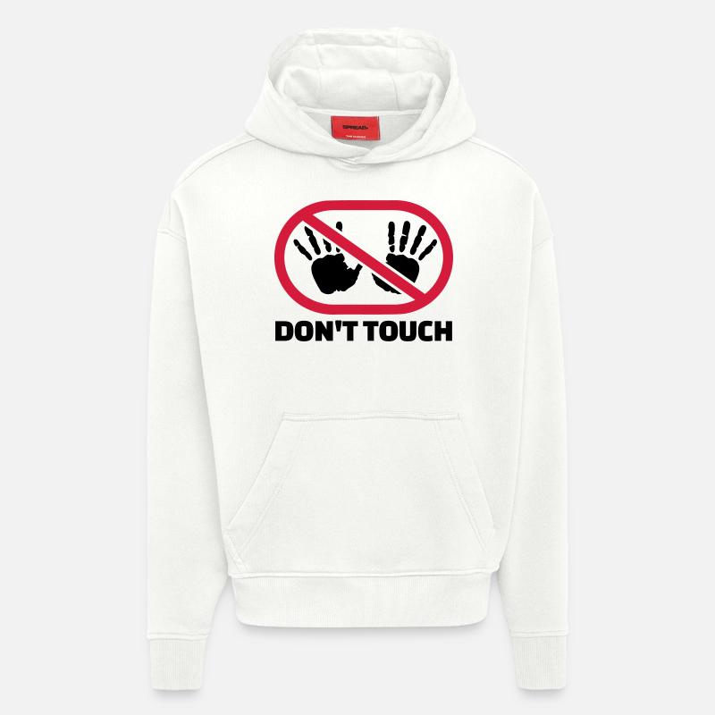 Don't touch - Sweat à capuche bio épais oversize fabriqué en UE - OFF WHITE