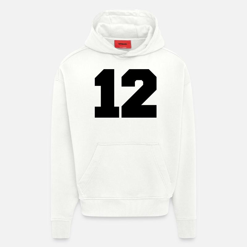 12 - Sweat à capuche bio épais oversize fabriqué en UE - OFF WHITE