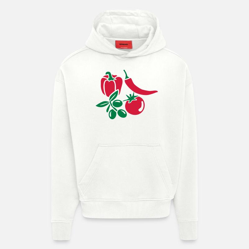 Légumes - Sweat à capuche bio épais oversize fabriqué en UE - OFF WHITE