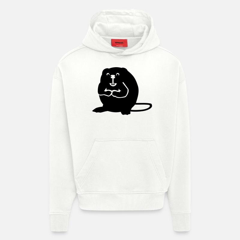 Castor - Sweat à capuche bio épais oversize fabriqué en UE - OFF WHITE