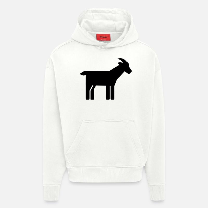 Chèvre - Sweat à capuche bio épais oversize fabriqué en UE - OFF WHITE