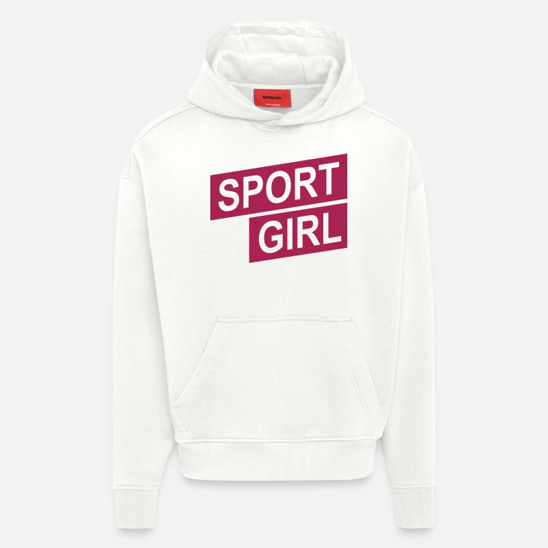 fille de sport pur - Sweat à capuche bio épais oversize fabriqué en UE - OFF WHITE