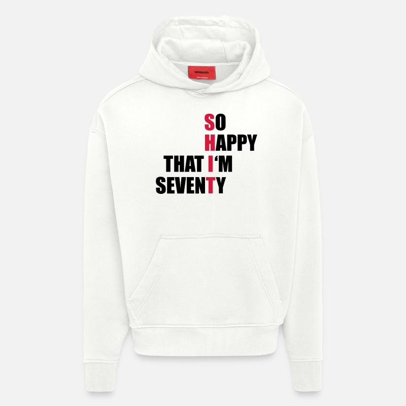 70e anniversaire - Sweat à capuche bio épais oversize fabriqué en UE - OFF WHITE