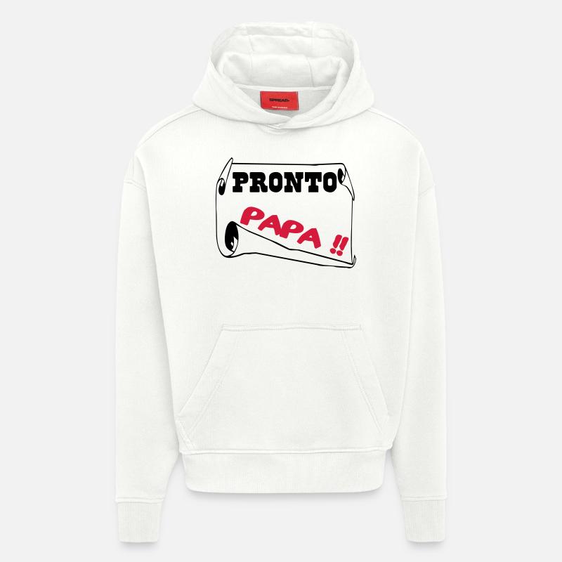 PRONTO PAPA - Sweat à capuche bio épais oversize fabriqué en UE - OFF WHITE