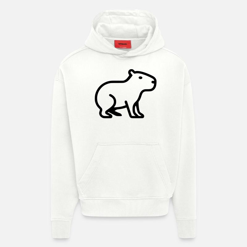 Capybara Minimalistisch Logo - Hoodie- made by SPREAD  - OFF WHITE