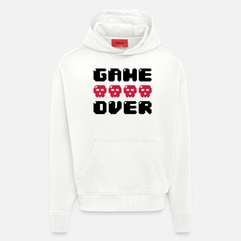 game over - Sweat à capuche bio épais oversize fabriqué en UE - OFF WHITE