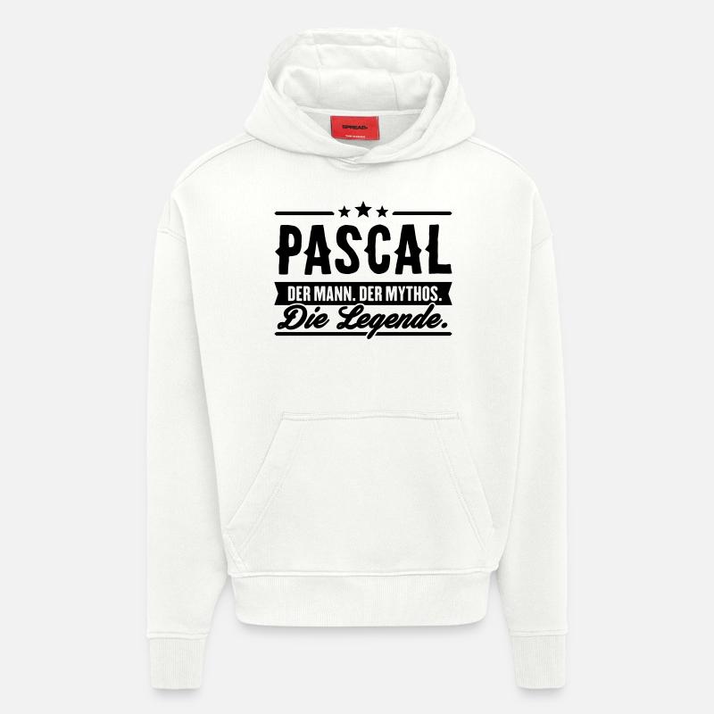 Man Myth Legend Pascal - Sweat à capuche bio épais oversize fabriqué en UE - OFF WHITE
