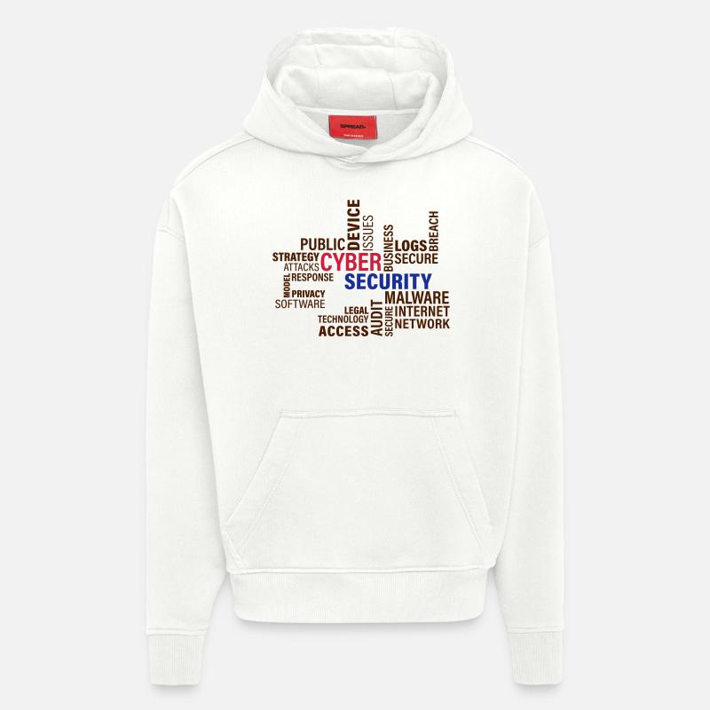 Cyber sécurité - Sweat à capuche bio épais oversize fabriqué en UE - OFF WHITE