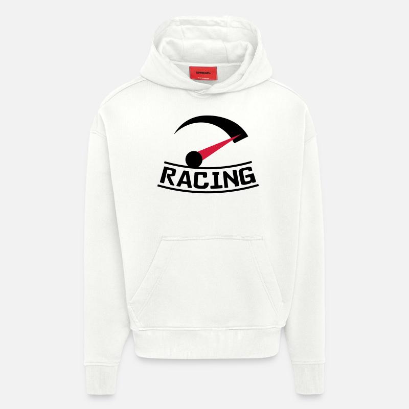 racing_gas - Sweat à capuche bio épais oversize fabriqué en UE - OFF WHITE