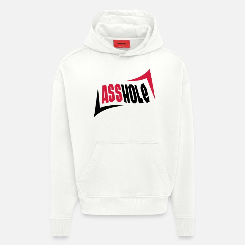 Asshole - Sweat à capuche bio épais oversize fabriqué en UE - OFF WHITE