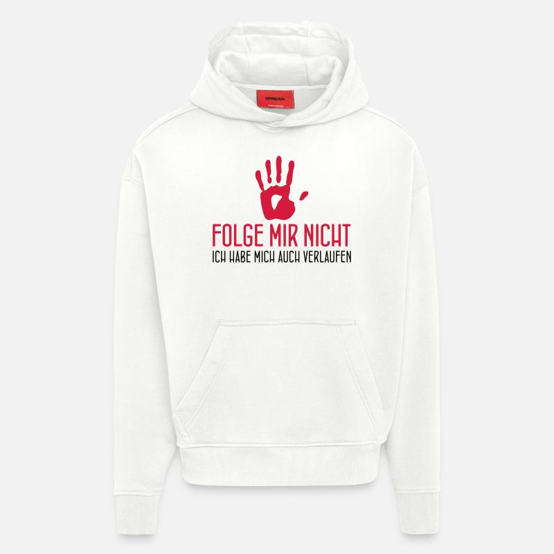 SUIVEZ-MOI PAS - Sweat à capuche bio épais oversize fabriqué en UE - OFF WHITE