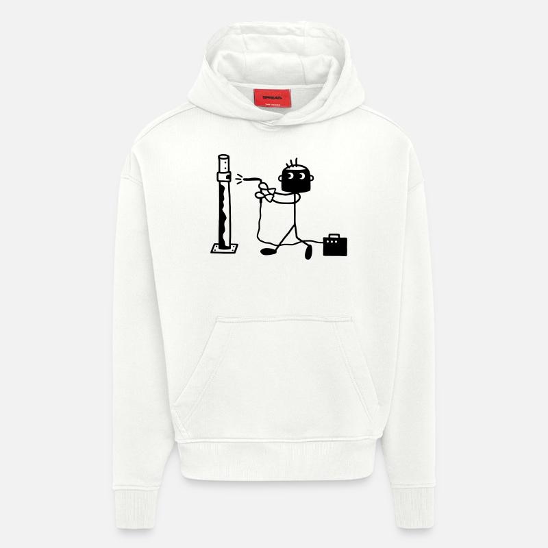 Soudeur - Installateurs - Sweat à capuche bio épais oversize fabriqué en UE - OFF WHITE