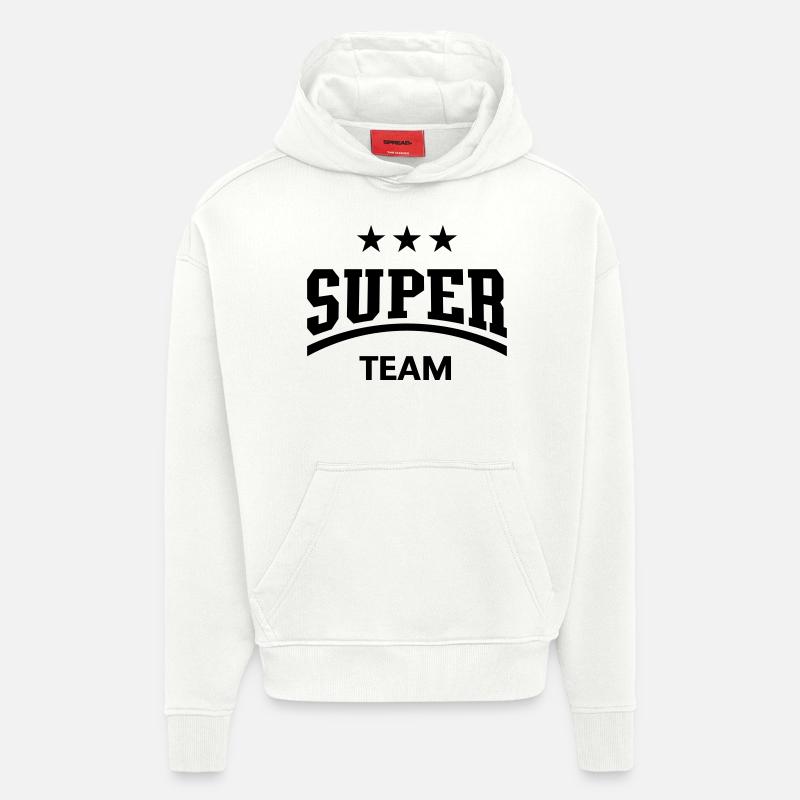 Super équipe - Sweat à capuche bio épais oversize fabriqué en UE - OFF WHITE