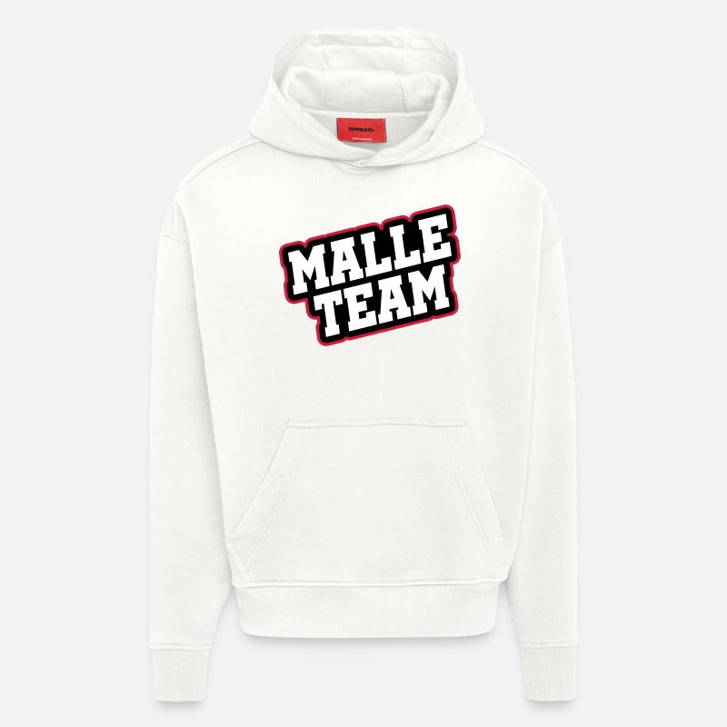 L’équipe Malle - Sweat à capuche bio épais oversize fabriqué en UE - OFF WHITE