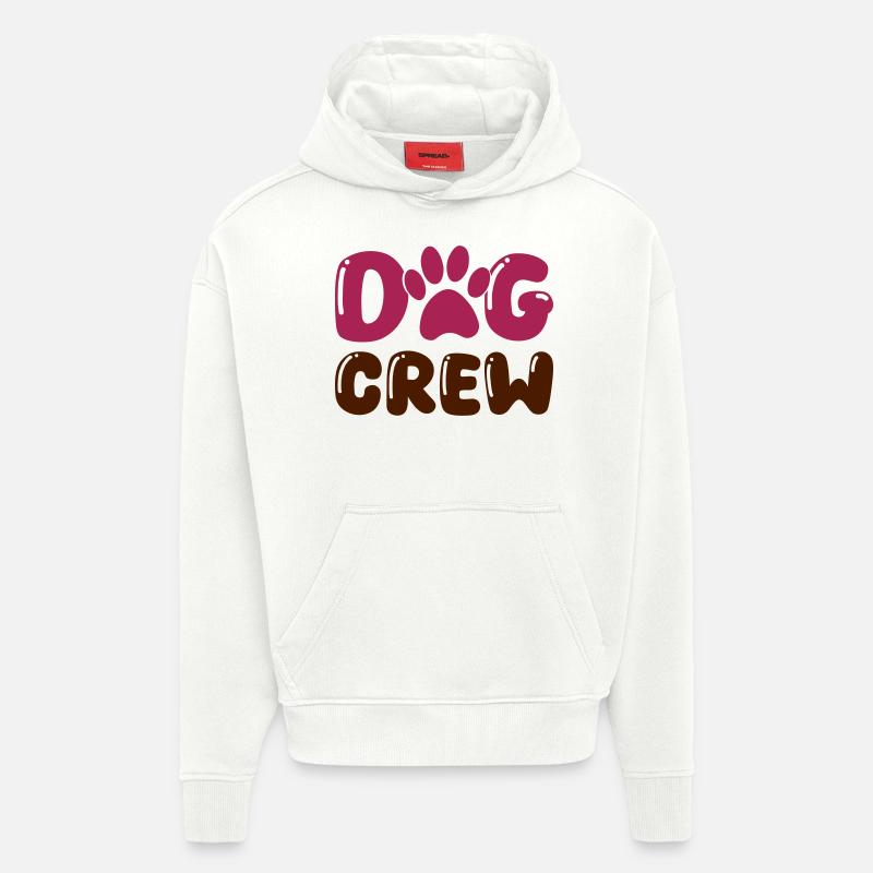 Chien Patte Crew 01 - Sweat à capuche bio épais oversize fabriqué en UE - OFF WHITE