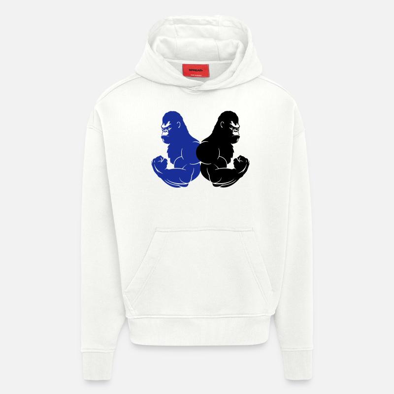 gorille - Sweat à capuche bio épais oversize fabriqué en UE - OFF WHITE