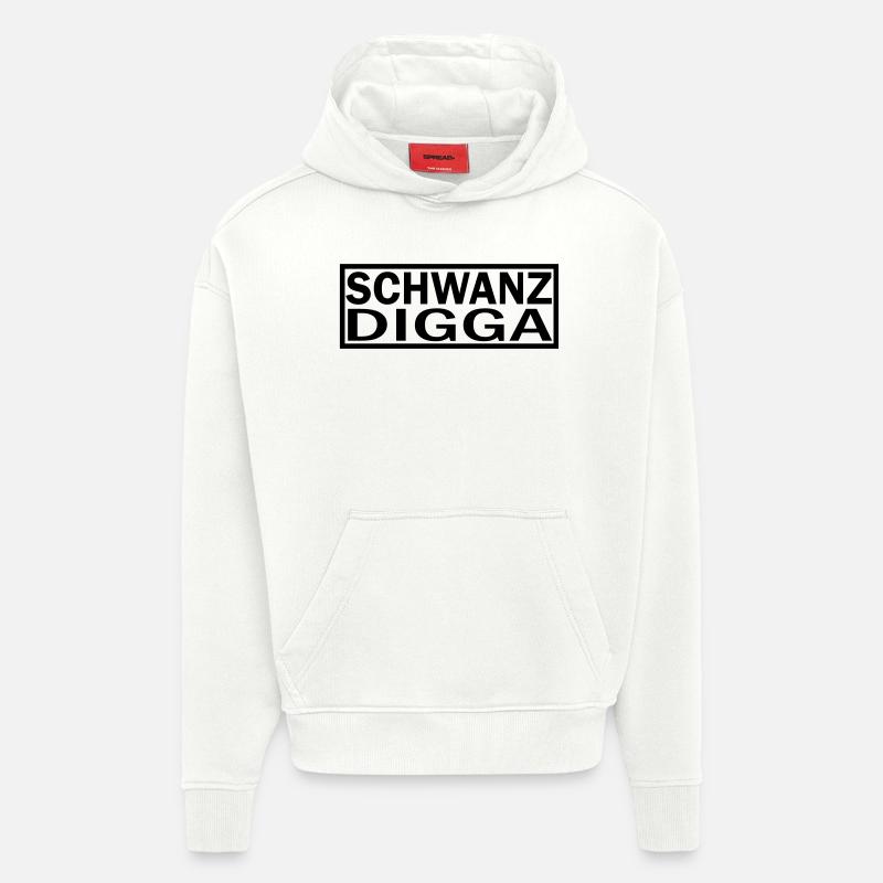 QUEUE DIGGA - Sweat à capuche bio épais oversize fabriqué en UE - OFF WHITE